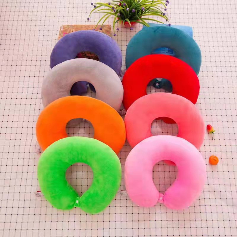 Simple plush U-shaped pillow wholesale driving travel neck pillow nap pillow push activity company gift printed logo