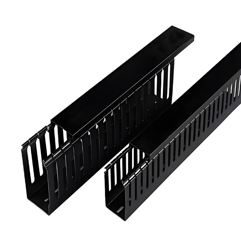 Pvc Black Wire Duct Wiring Duct Surface-Mounted Flame-Retardant Plastic Distribution Box Wiring Duct Wire and Cable Management Duct