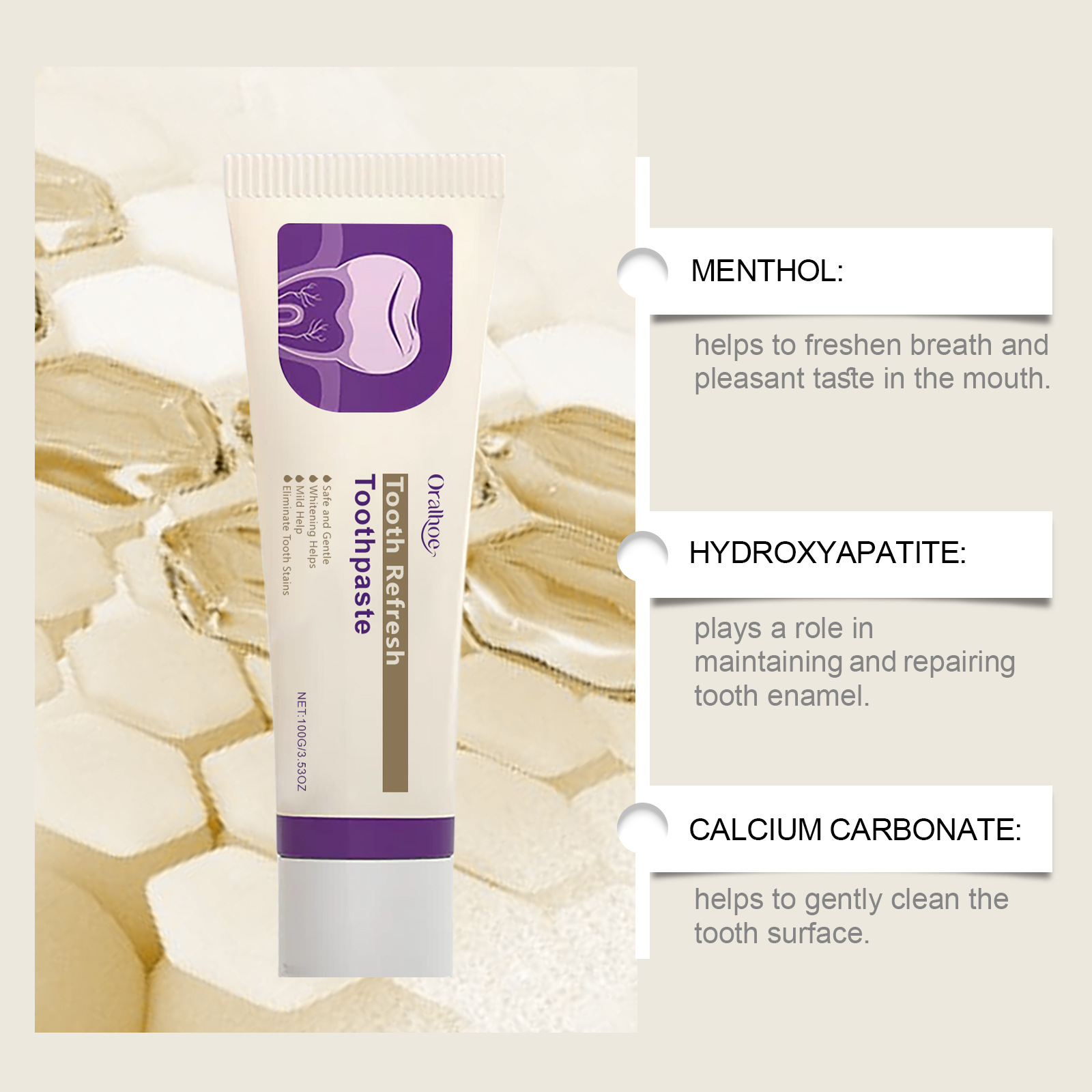 Oralhoe Toothpaste Gentle Cleansing Teeth Breath Fresh Care Oral Toothpaste