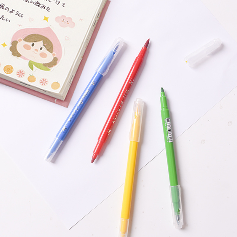 Soft-Head Double-Head Watercolor Pen Single Monochrome Blue Watercolor Painting Yellow Color Black Bulk Wholesale Large Capacity