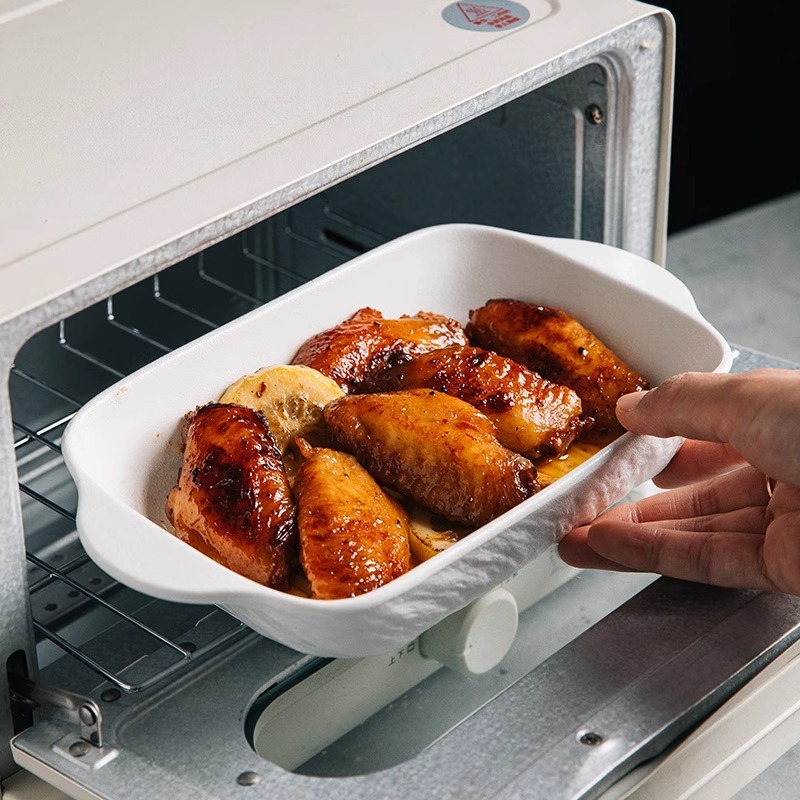 Rock Pattern Frosted Ceramic Baking Bowl Household Microwave Oven Plate Advanced Sense Oven Utensil Binaural Baking Pan