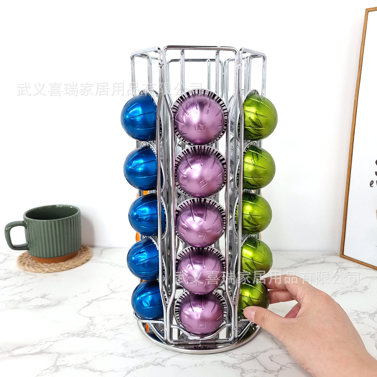 Cross-Border Vertuoline 30-Piece Coffee Capsule Storage Display Rack 360-Degree Rotatable European-Style Capsule Rack