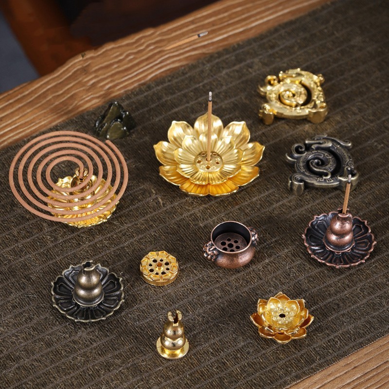 Gourd-Shaped Incense Holder with Multiple Holes, Water Drop Incense Holder, Turtle Lotus Incense Holder, Dragon Incense Holder, Incense Accessories, Enamel Color