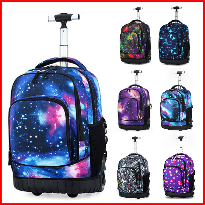 Сумка на колесах для учеников средней школы, дорожный рюкзак для мальчиков, взрослый рюкзак на колесах для мужчин и женщин, 5-9 классы, снижение нагрузки