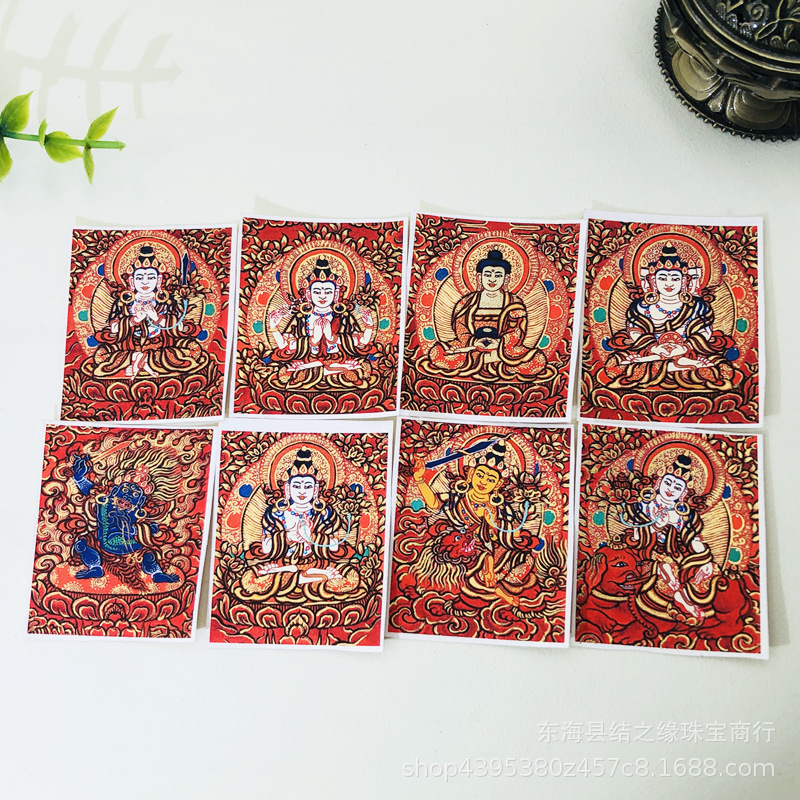 Новые Восемь Стражей Жизни 12 Зодиаков Ручная роспись Золотая Полу-ручная живопись Тханка ядро Красный Тан Пусиян канва