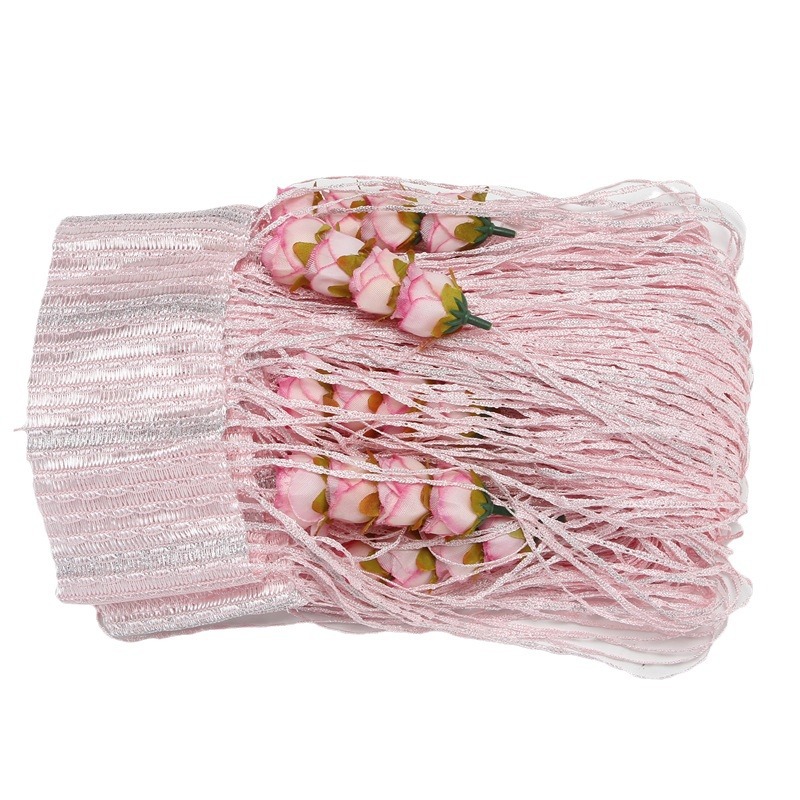 Cross-Border Export Rose Thread Curtain 1*2 Silver Wire Flower Curtain Door Curtain Encrypted Finished Partition Entrance
