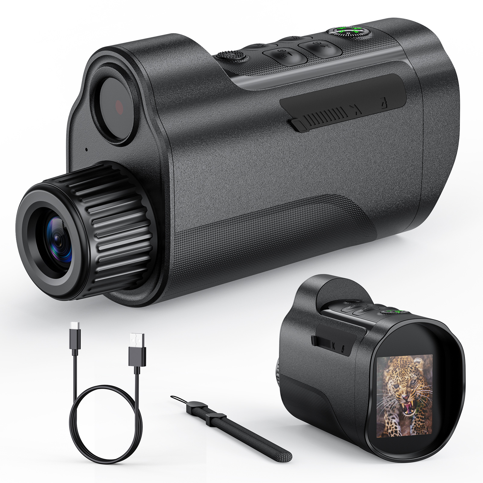 2025 Amazon Cross-Border Handheld Monocular Outdoor Night Vision Device with Complete Certification Handheld Observation Telescope Infrared