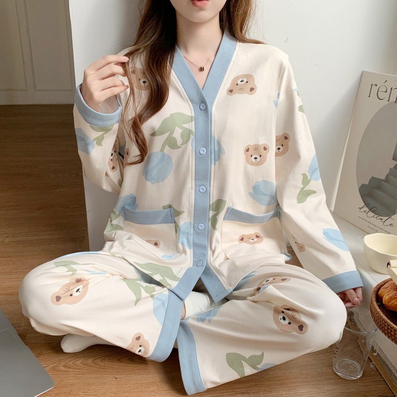 Moon clothing summer thin postpartum nursing kimono pregnant women's pajamas 5 spring and autumn days 6 pregnant women breast-feeding July 8