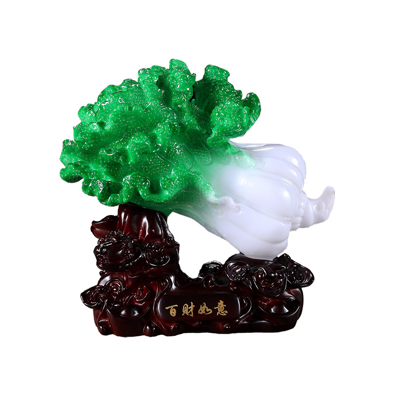 New Chinese style lucky imitation Jade and cabbage home decoration hallway living room office Ring Factory wholesale