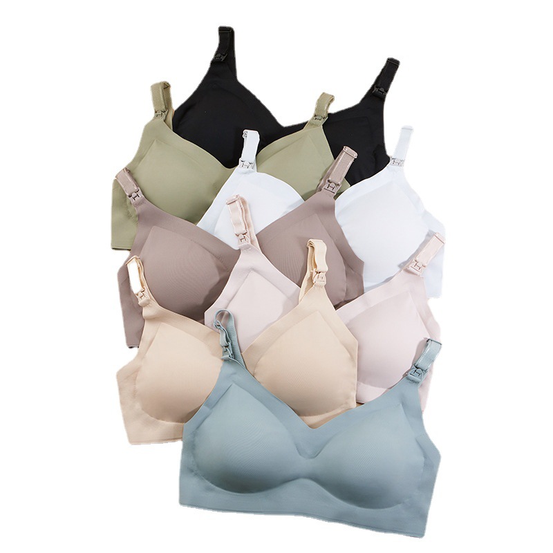 One-piece skin-friendly breast-feeding bra with front buckle for pregnant women's underwear bra seamless breathable and comfortable