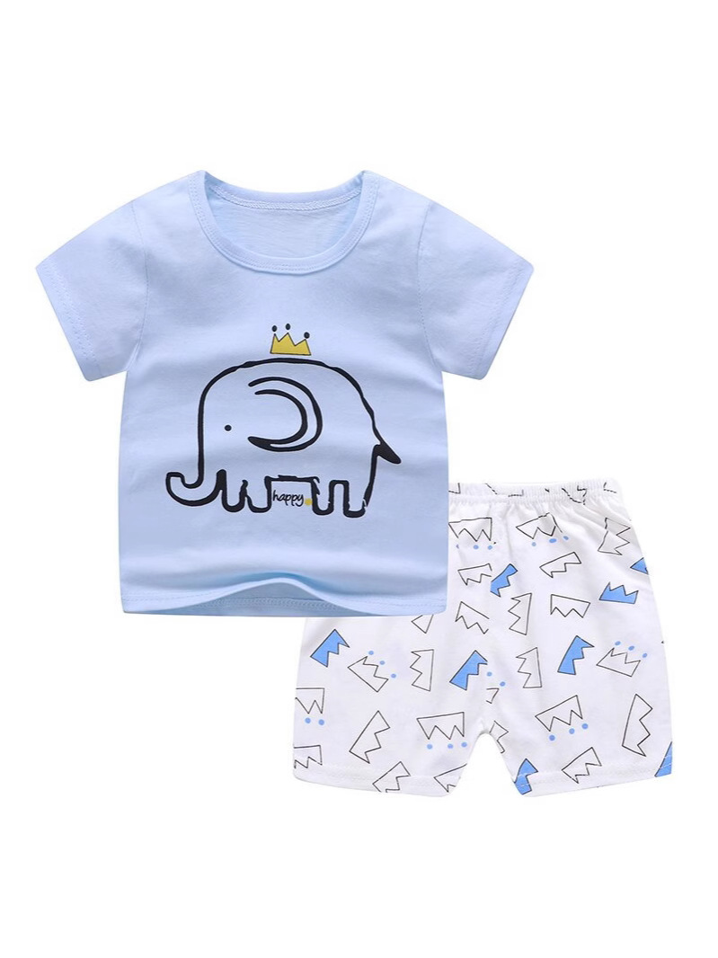 0-5 years old children's T-shirt summer baby boys and girls baby cotton short sleeve shorts suit baby half sleeve wholesale