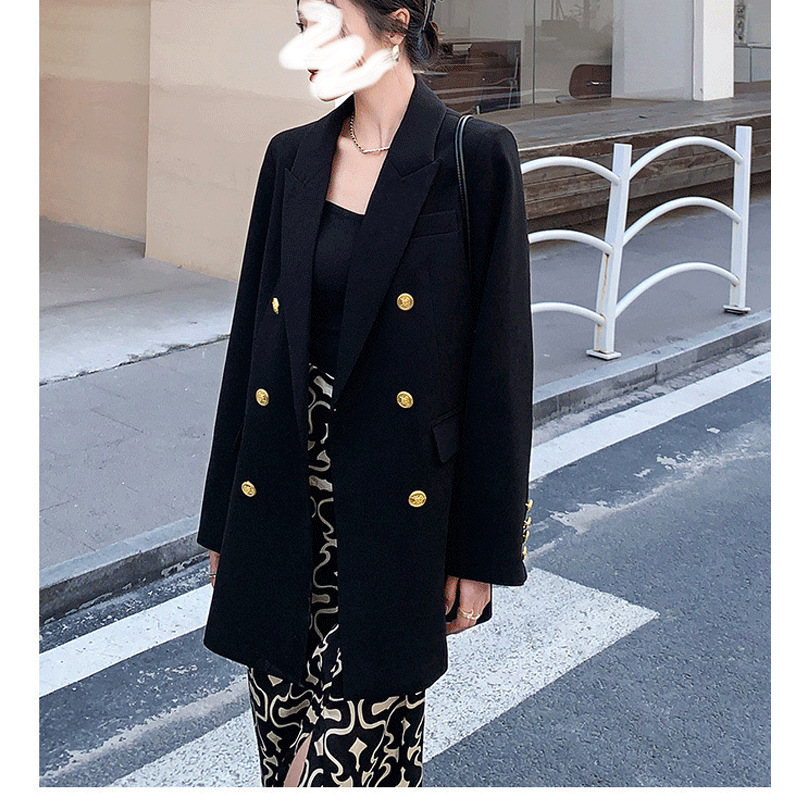 2024 new large size fat mm metal buckle temperament small suit jacket solid color suit spring and autumn [6617]]