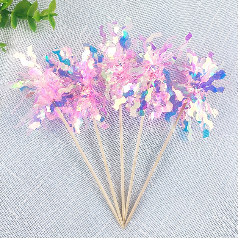 Creative Colorful Cake Decoration Rim Ins Colorful Rain Silk Cake Insert Birthday Dress Baking Insert 5 Pack