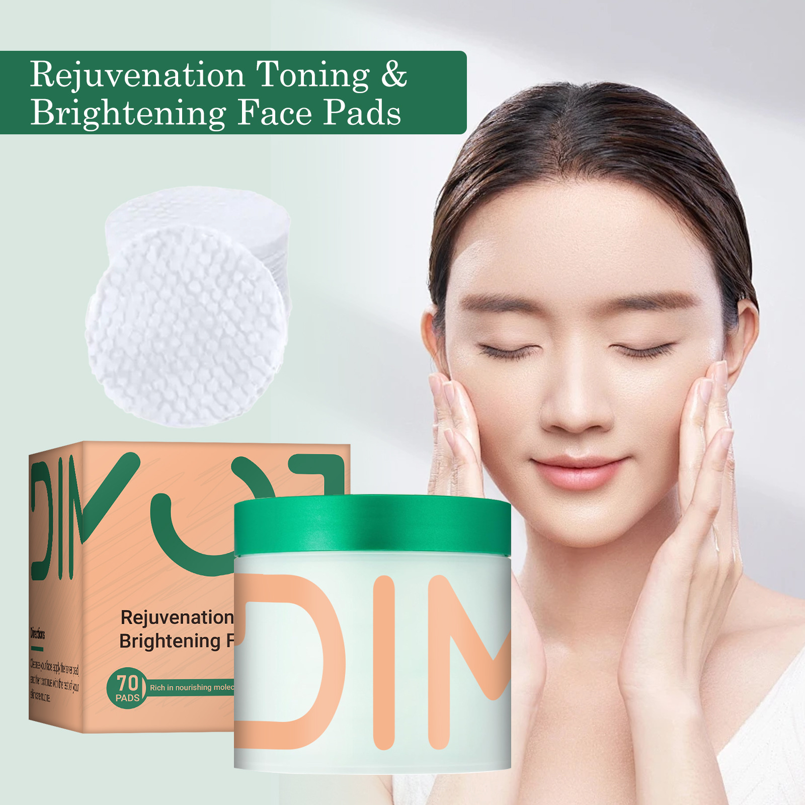 Увлажняющие ватные диски с центеллой азиатской, интенсивное увлажнение, успокаивающие покраснения, восстановление барьера