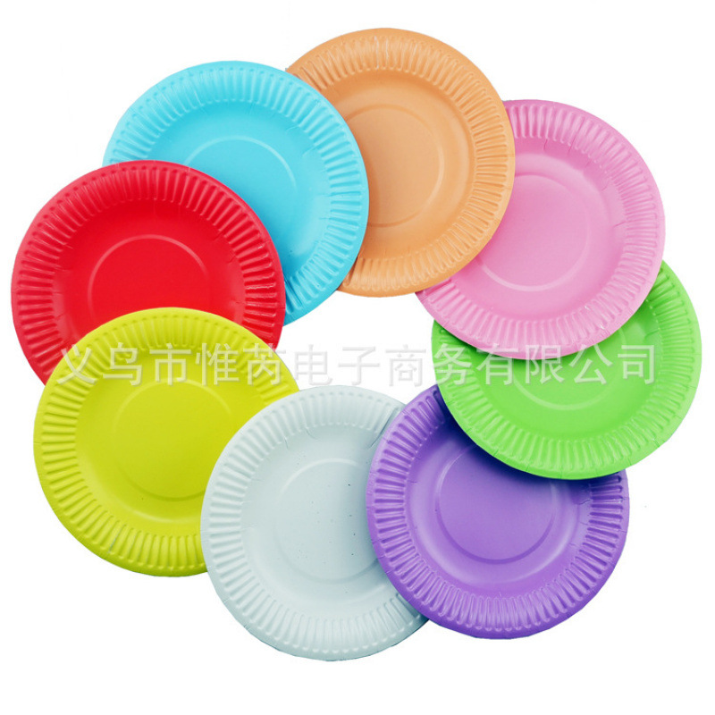 Цветные бумажные тарелки для детского творчества, одноразовые бумажные тарелки для семейных поделок