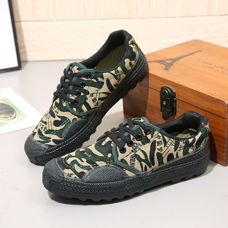 Free shipping liberation shoes construction site farmland labor protection shoes rubber shoes student training military training shoes high and low top canvas shoes rubber shoes