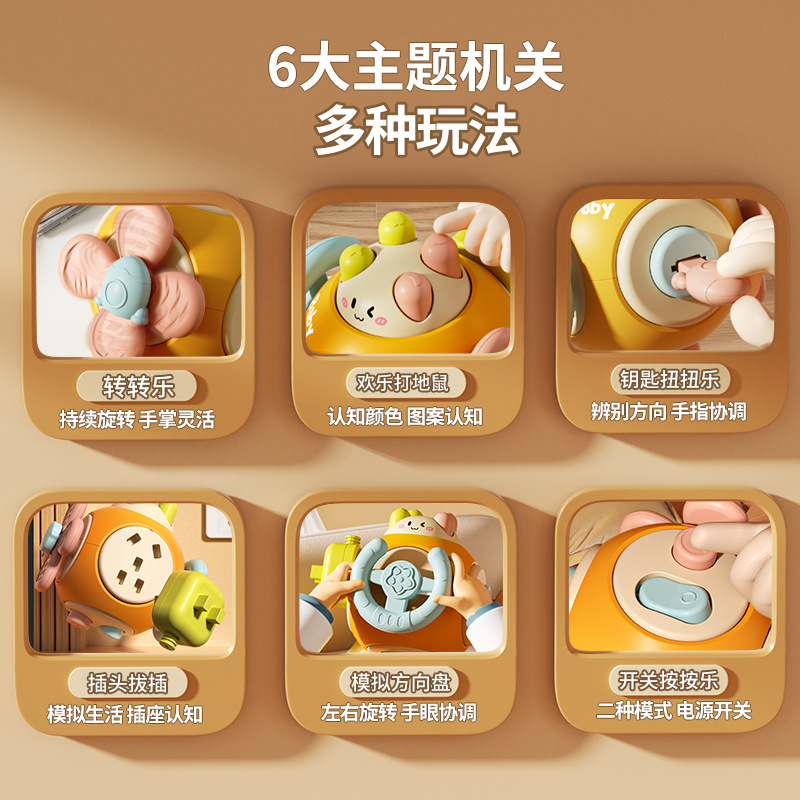 Baby Toys Busy Ball Hand Grab Ball Puzzle Feelings Hexahedron Soothing Artifact Baby Early Education Turns to Music Toys