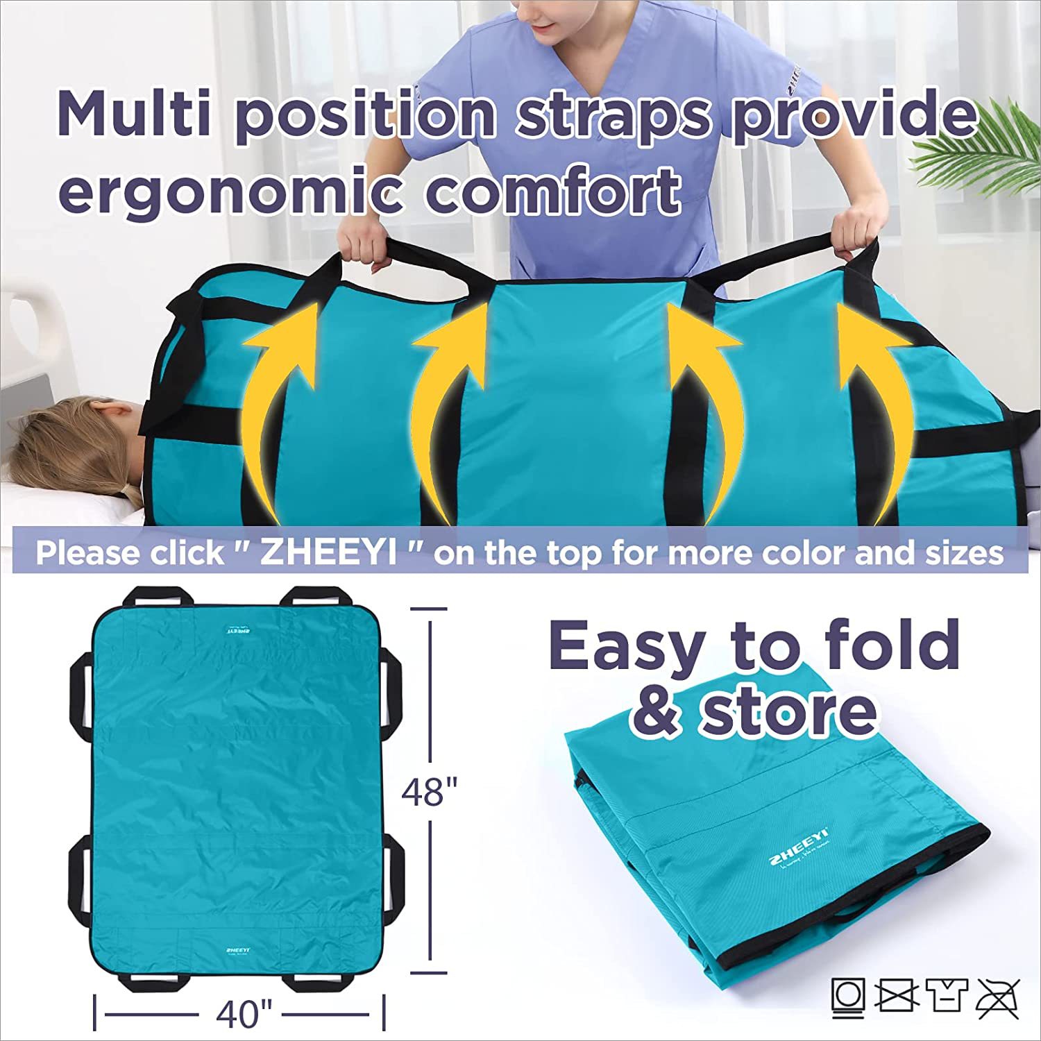 Cross-Border Multi-Handle Mattress, Lightweight Waterproof Breathable Thickened Positioning Mattress, Lifting Medical Transfer Pad