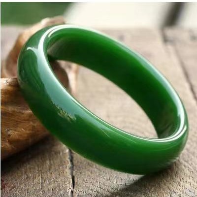 Glass Jade Bracelet, Jade Powder Spinach Green Women's Bracelet, Jade Bracelet Supply, Imitation Jade Bracelet Wholesale