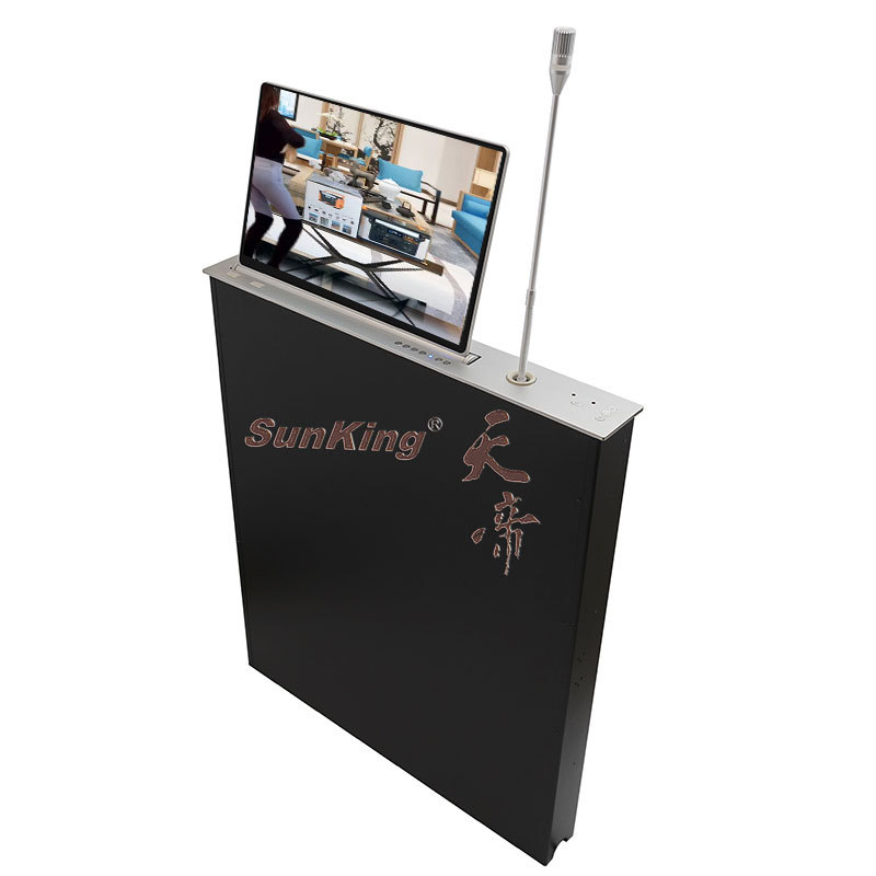 18.5 ultra-thin LCD screen lifter with microphone conference table LCD screen lifter paperless conference system