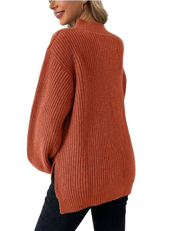 Maternity Sweater Cross-Border Foreign Trade European and American Brick Red Knitted Amazon Cross-Border Foreign Trade Knitted Sweater Maternity Sweater