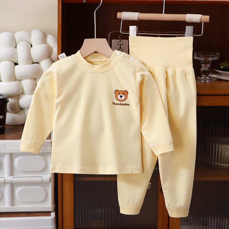 Детские пижамы с длинным рукавом, высокие хлопковые подштанники для малышей