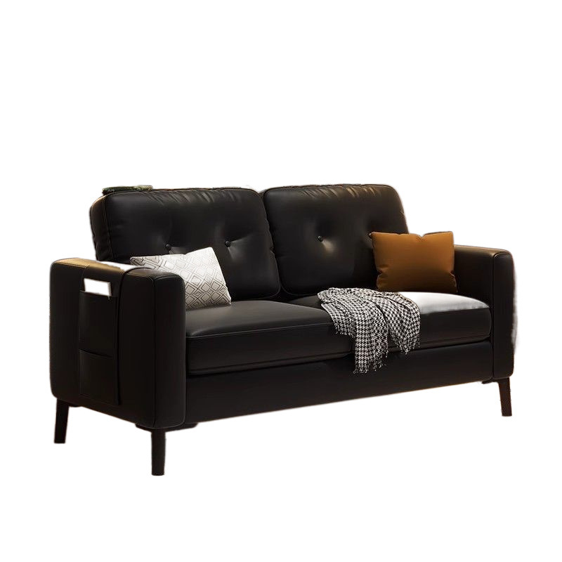 Sofa Small Apartment Double Rental Housing Office Lounge Clothing Store Apartment Black Leather Art Living Room Sofa
