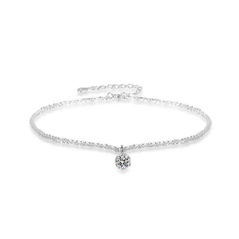 European and American Cross-border Explosions Elegant Zircon Full Diamond Necklace Clavicle Chain High-end Light Luxury Flash Women's Stacked Wearing Jewelry