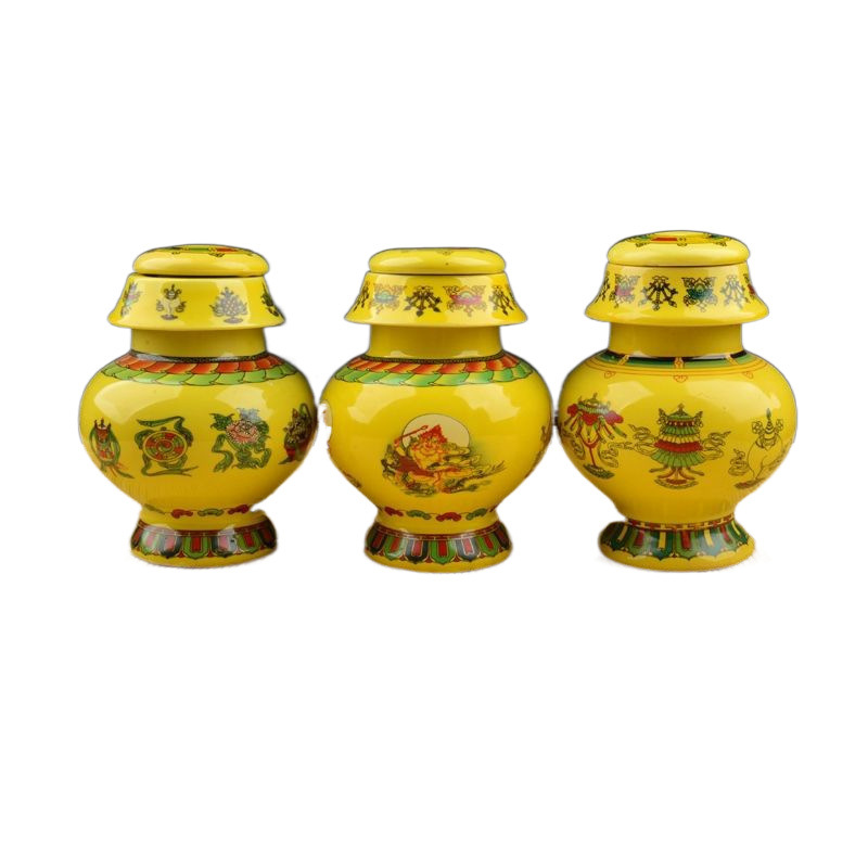 Treasure Bottle with Treasure of Wealth Treasure Bottle Ornaments Ceramics Eight Auspicious Treasure Treasure of Wealth Dragon King Xizang Home Buddha Hall for Treasure Bottle
