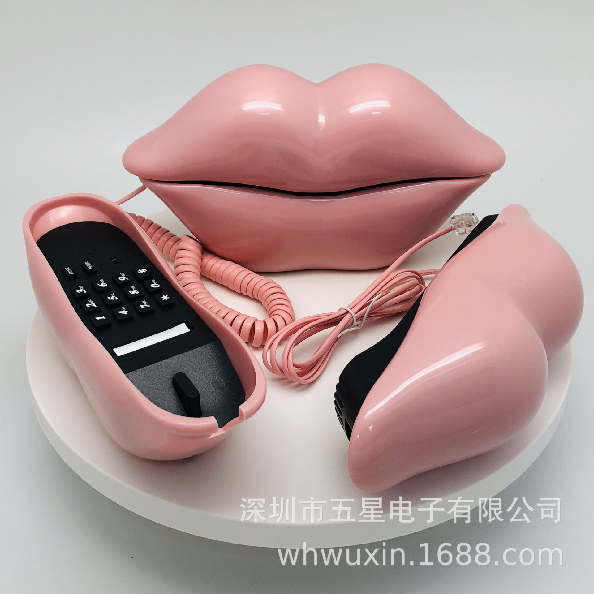 Shenzhen Factory Made Sexy Red Lips Colorful Pink Telephone Common Landline European Telephone