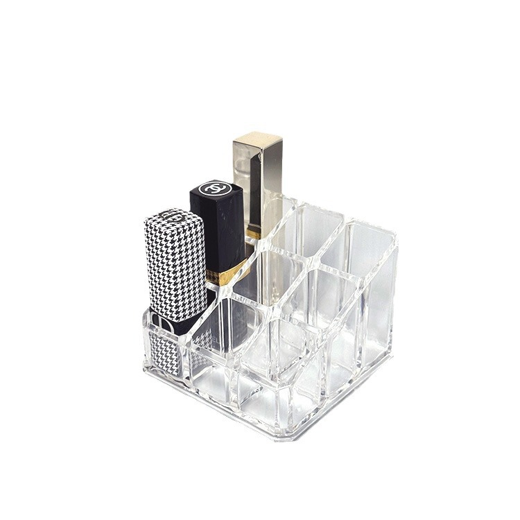 Love Plum Blossom Lipstick Display Rack 9-Grids Nine-Square Grids Lipstick Storage Rack Mini Tool Storage Box Transparent