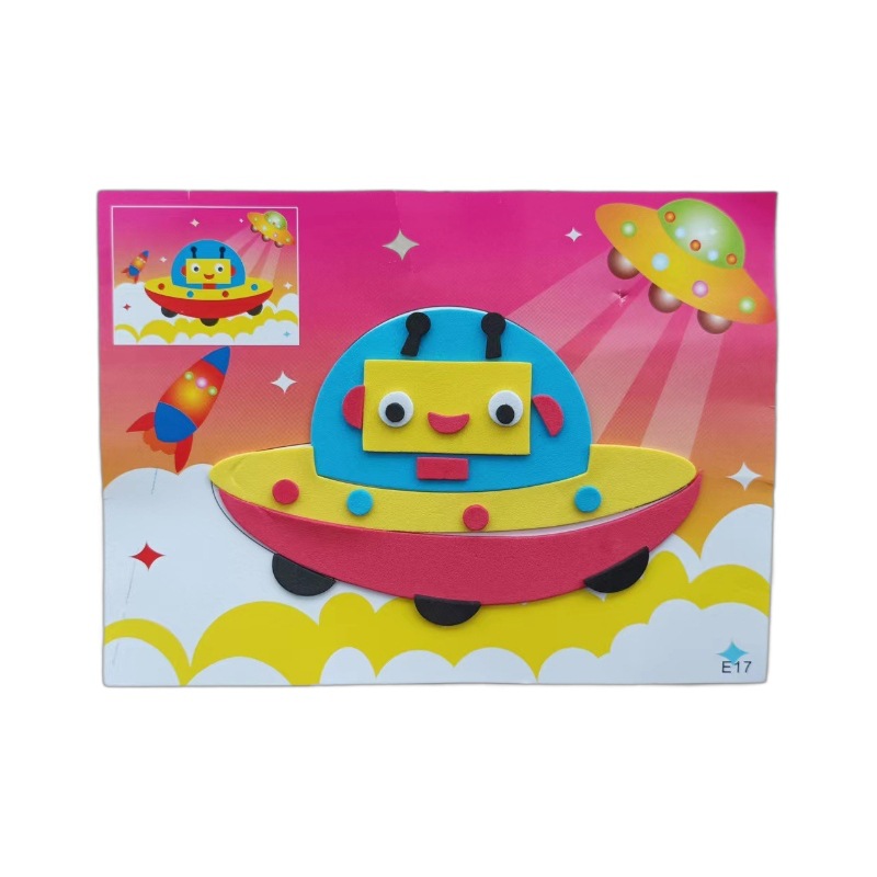 3d EVA layer-by-layer stickers front stickers back painting kindergarten handmade material package creative puzzle