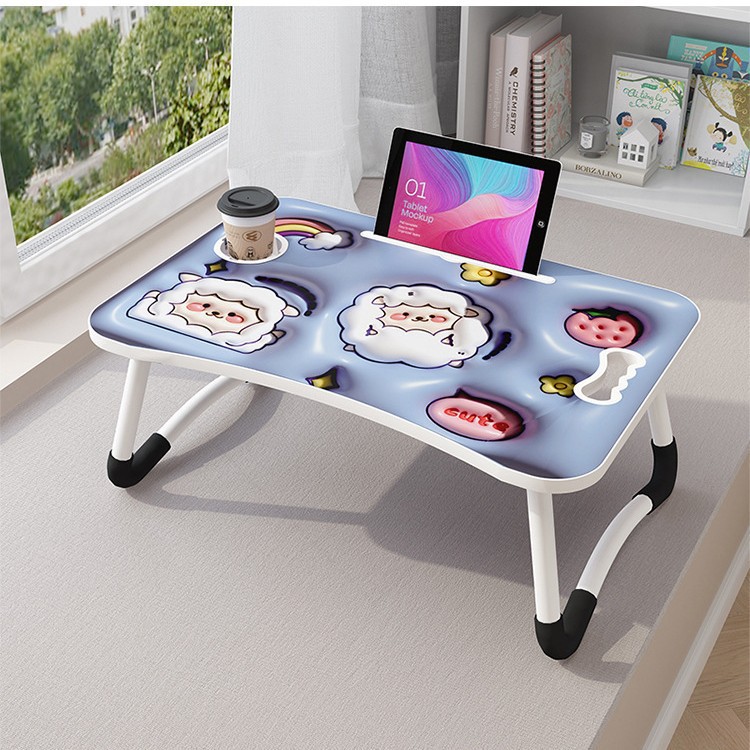 Cartoon Laptop Table Small Desk Bedroom Folding Table Student Dormitory Upper Bed Study Table Folding Table