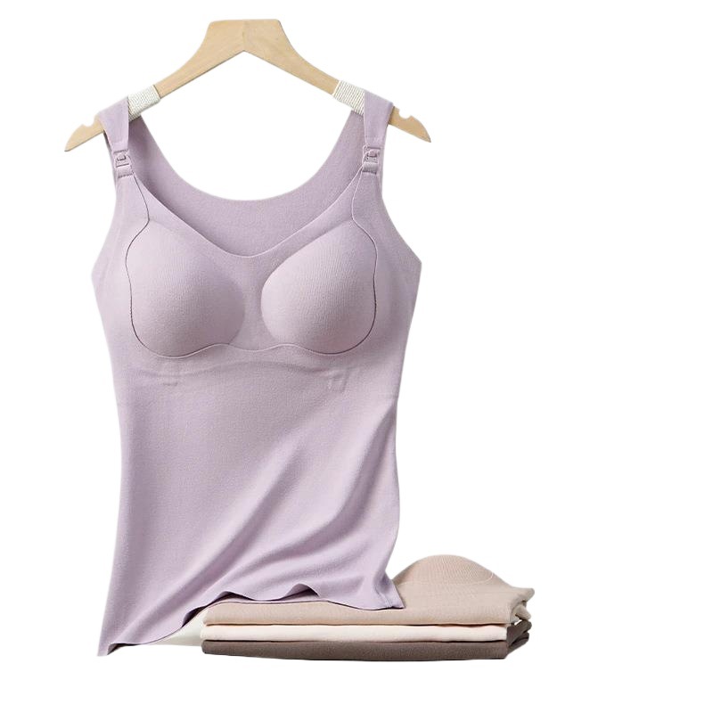 Pregnant Color One-piece Warm Breastfeeding Vest for Pregnant Women High Elastic Licking and Pull Anti-sagging Traceless Convenient Breastfeeding Bra