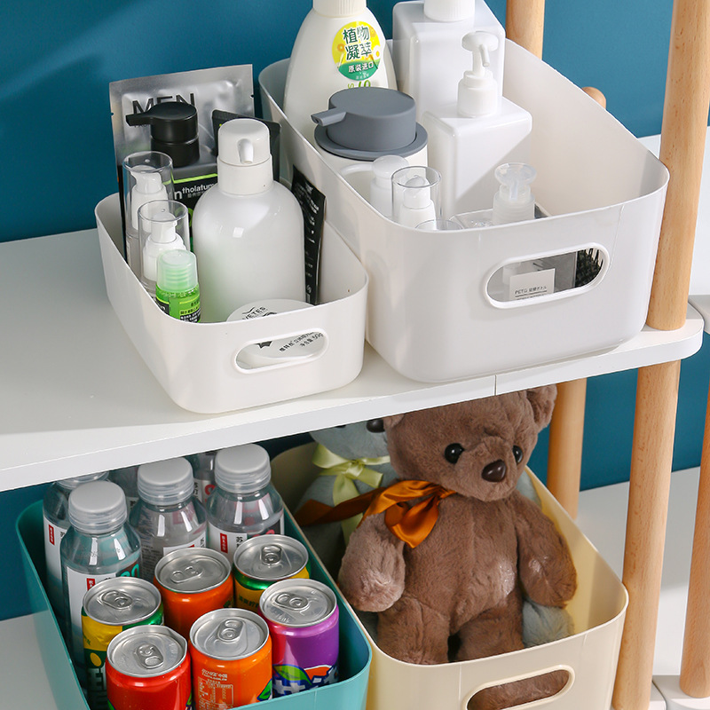 Japanese-style sundries storage box desktop plastic box cosmetic finishing box kitchen storage box snack storage basket