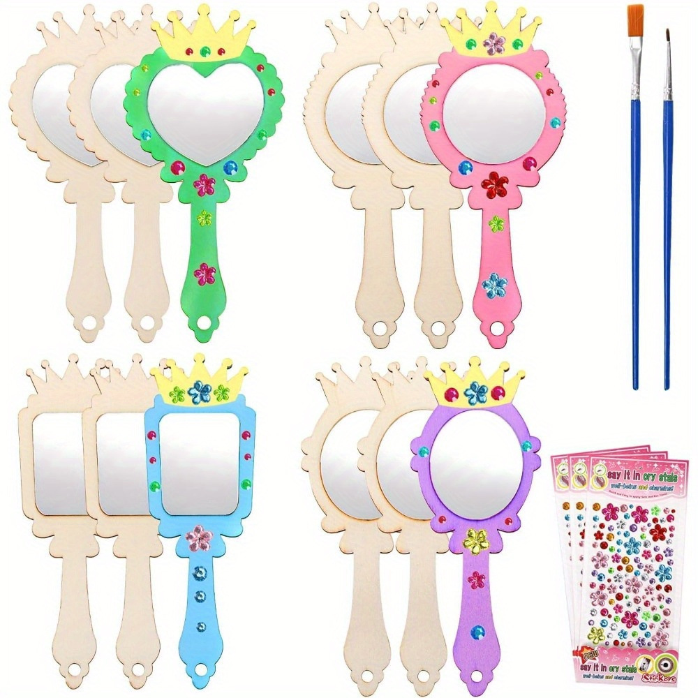 Набор зеркал для макияжа 12 штук деревянные белые зеркала для ручной работы