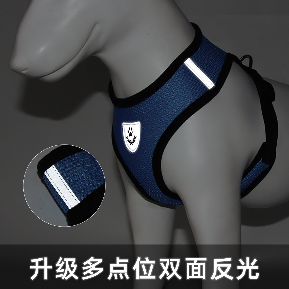 Factory Direct Sales Pet Harness Small and Medium-Sized Dog Leash Breathable Sandwich Mesh Cat Leash