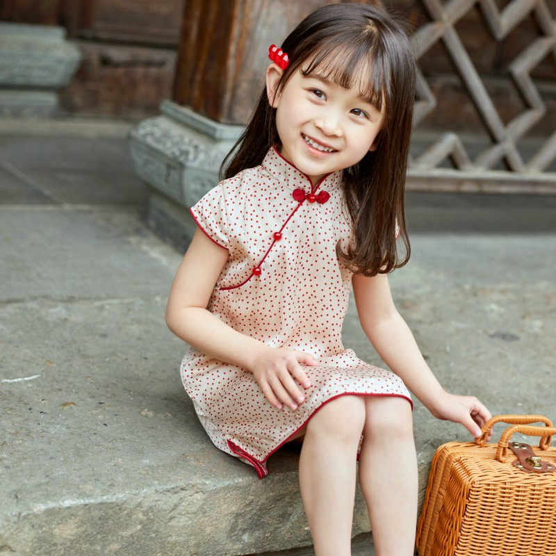 Children's cheongsam girls' Chinese style dress new summer baby cheongsam
