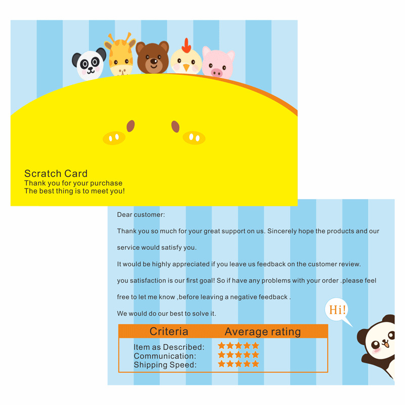 English After-Sales Card Thank You Card Custom Greeting Card Postcard E-Commerce Drainage After-Sales Service Card Custom Printing Factory