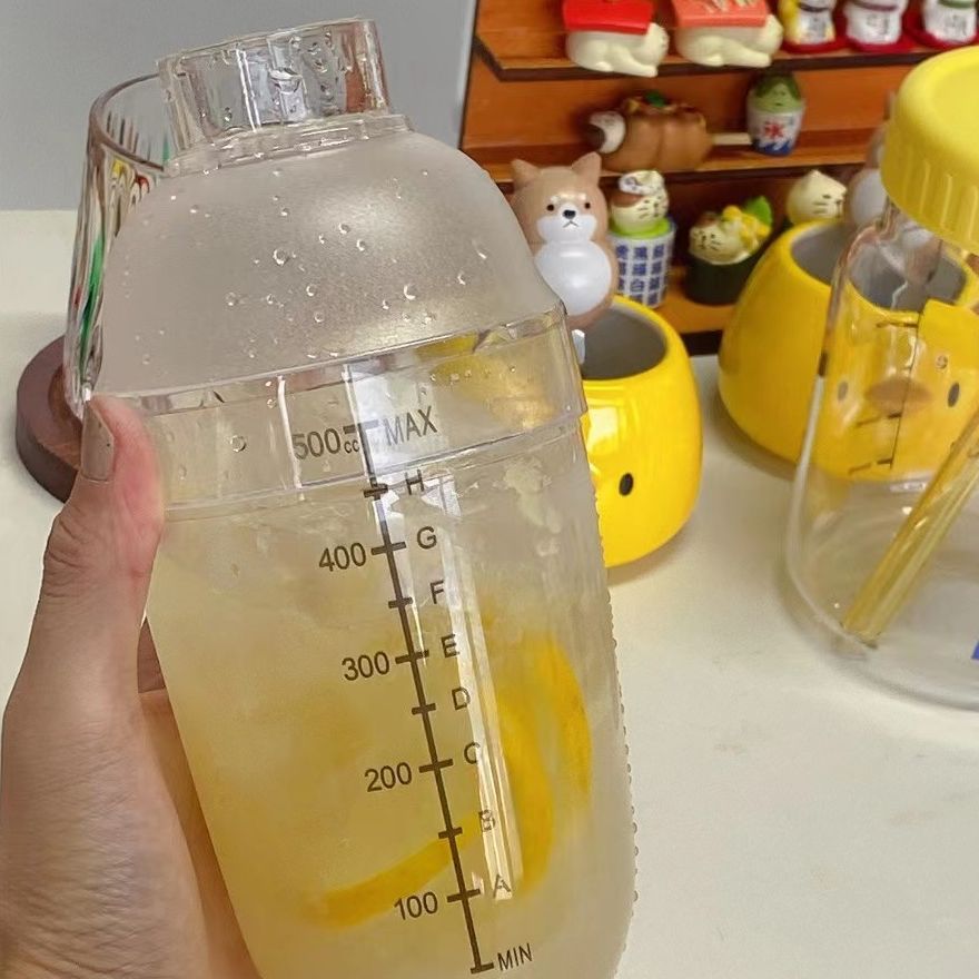 Schick Cup Milk Tea Shop Special Tool with Scale Hand Cup Schick Pot Lemon Tea Splash-proof Lid Cocktail Shaker suit