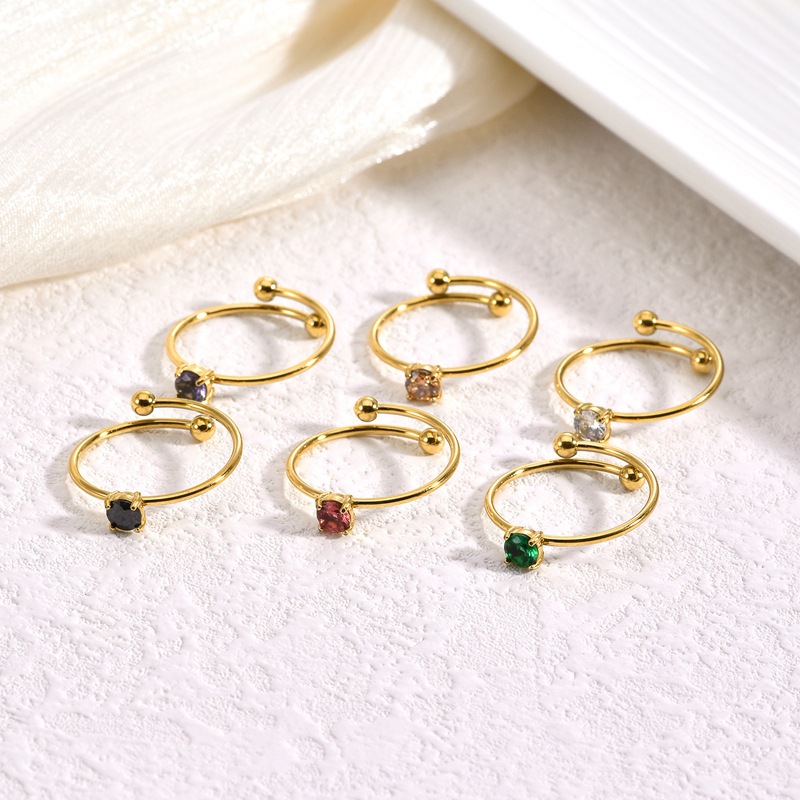 Кольцо из титана с инкрустированным камнем, европейский стиль, популярное кольцо