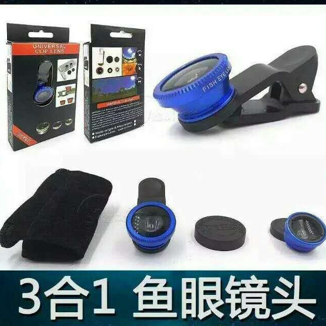180 degree fisheye +0.67 Wide Angle + 10x macro three-in-one universal mobile phone external lens free selfie