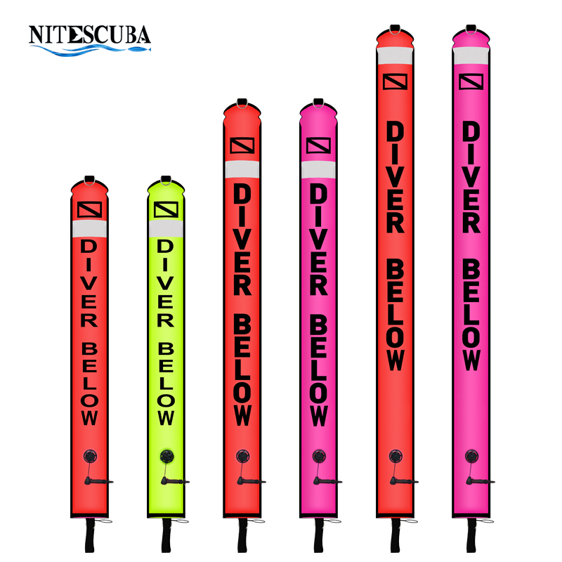 Дайвинг Нейлон SMB Море Снорклинг Глубокий дайвинг Сигнальная позиционная предупреждающая надувная буя Отражающая линия