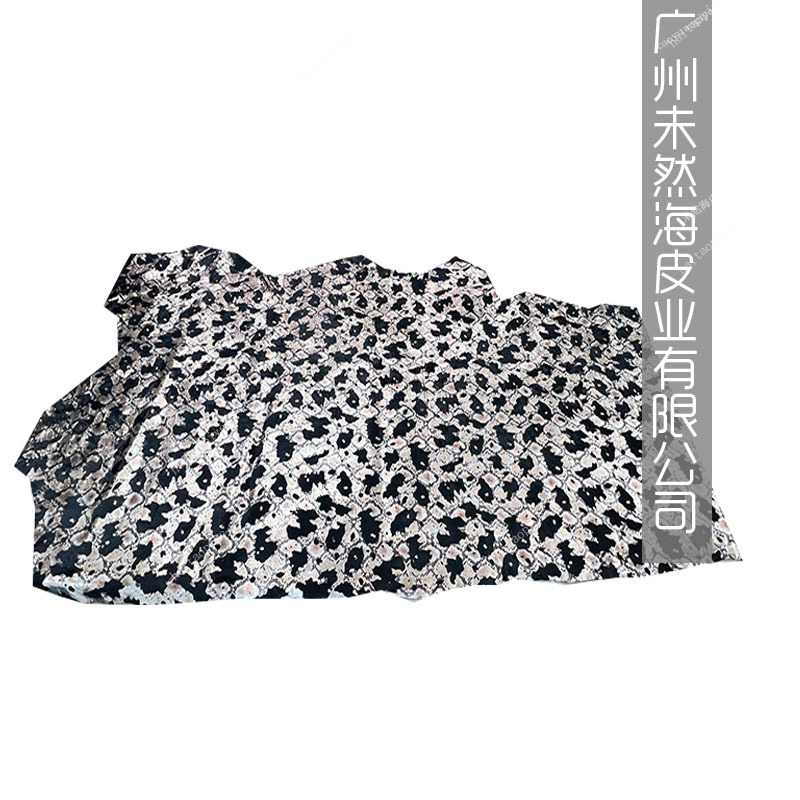 Black Horse Hair Snake Pattern Hot Stamping Fashion Luggage Fabric Home Accessories with Genuine Leather