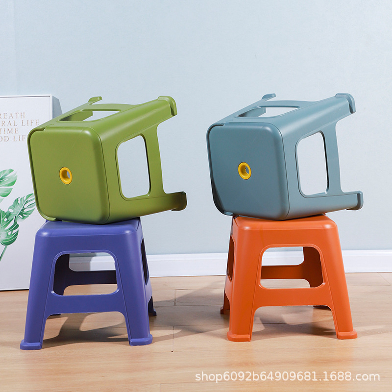 Manufacturer Customized Plastic Stool Thickened Household Shoe Changing Stool Bench Bathroom Stool Non-Slip Low Stool Dining Table Chair Storage