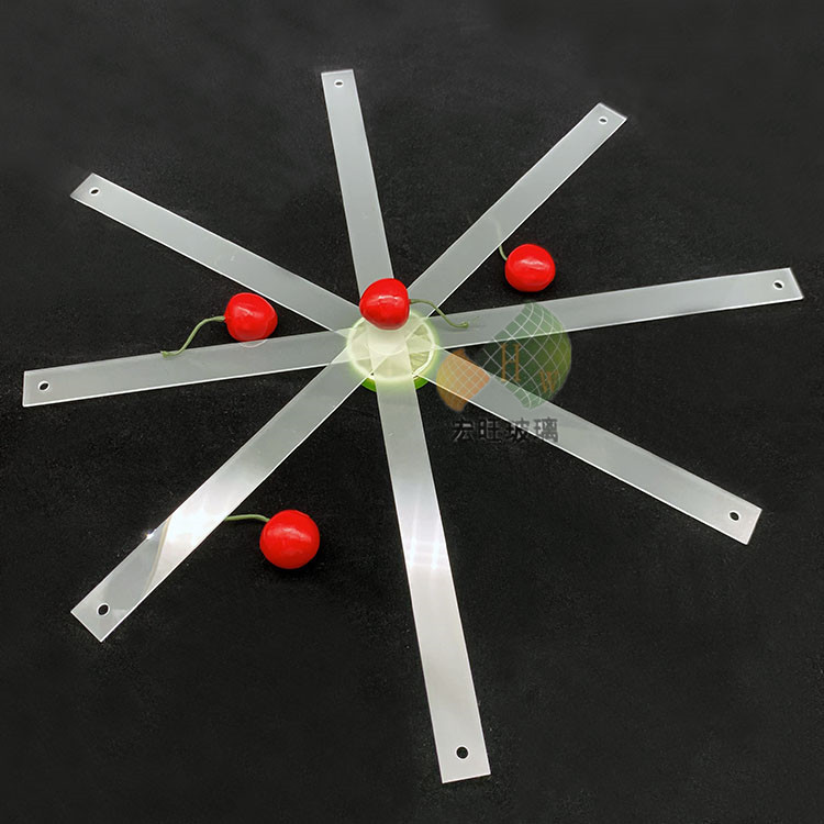 Hongwang lamp glass batch production single-sided frosted tempered glass drilling 2mm