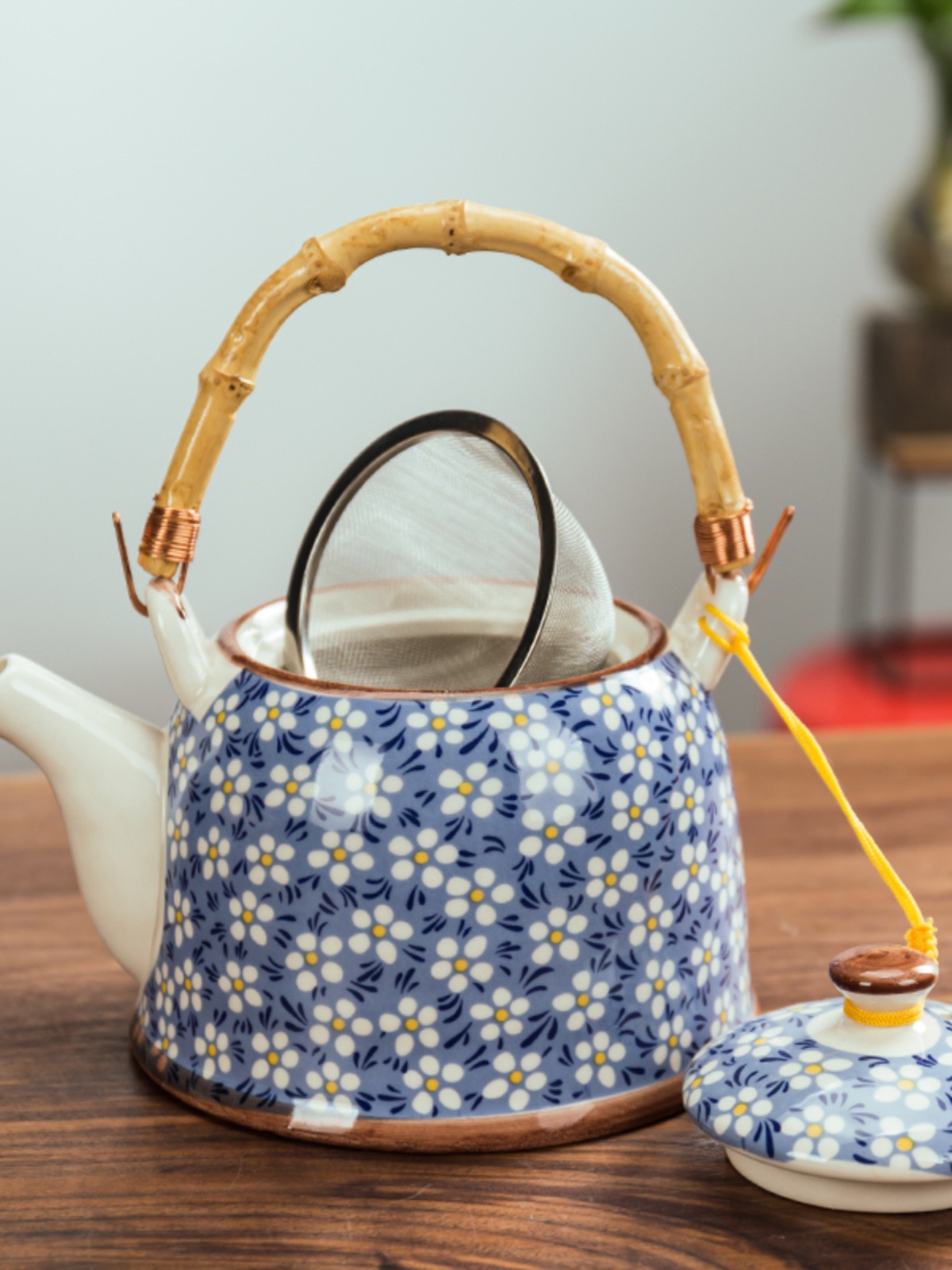 Restaurant Hotel Old-Fashioned Lifting Kettle Single Pot Ceramic Large-Capacity Household Water Kettle Tea Set Teapot Tea Cup with Filter