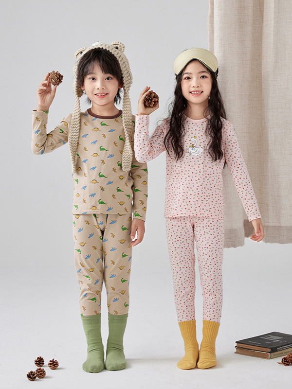 Осенние вещи и брюки для детей, A-класс, осень-зима, новое нижнее белье для мальчиков и девочек, хлопковая домашняя пижама