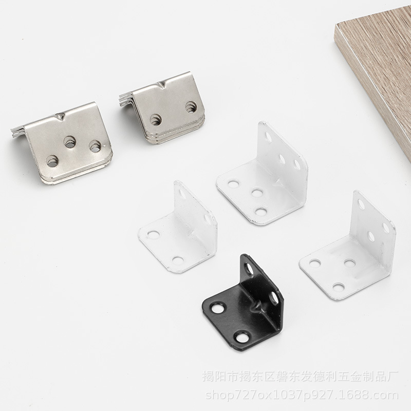 Thickened Stainless Steel Angle Code Sprayed White Paint Angle Code Iron Nickel Plated Black Paint Right Angle Code Series Hardware Furniture Accessories