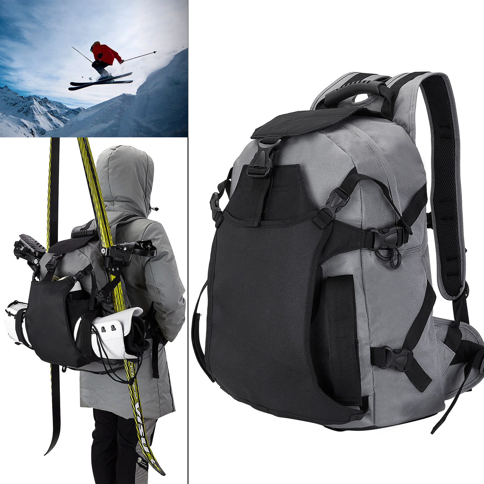 Multi-purpose Ski Skate Bag Sports Fitness Backpack Travel Mountaineering Bag Camping Bag Riding Bag Helmet Bag Sliding